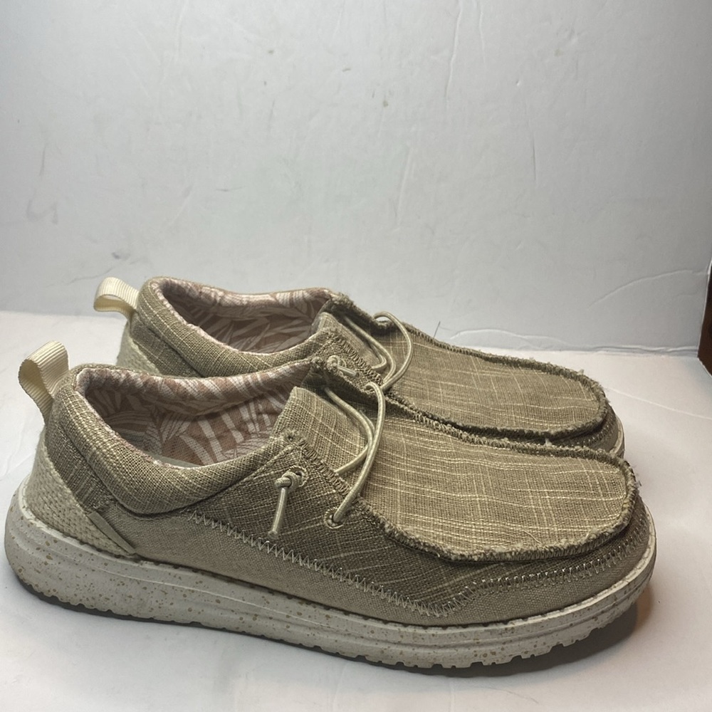 Hey Dude Beige Wendy Chambray Shoes - Picture 6 of 10